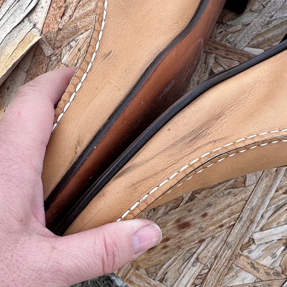 Evans Women's Tan Leather Loafers - Picture 8 of 13